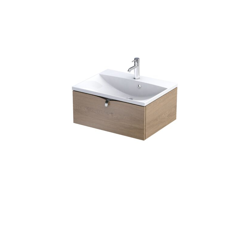 Szafka podumywalkowa 60 cm, jedna szuflada SIENA dąb kamienny, uchwyt chrom połysk ORISTO OR45-SD1S-60-78