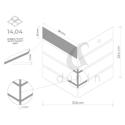 ROYAL CHEVRON BLACK MATT 31,8x22,4  MAT (P.55277)