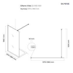 Vida ścianka prysznicowa 140 cm chrom połysk/szkło przezroczyste OLTENS 22005100