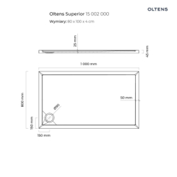 Superior brodzik 100x80 cm prostokątny akrylowy biały OLTENS 15002000