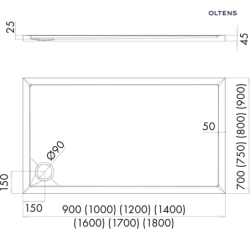 Superior brodzik 120x80 cm prostokątny akrylowy biały OLTENS 15003000