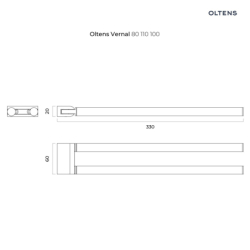 Vernal wieszak na ręcznik 33 cm dwuramienny ruchomy chrom OLTENS 80110100