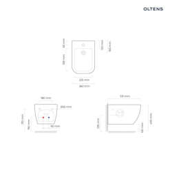 Vernal bidet wiszący biały OLTENS 46002000