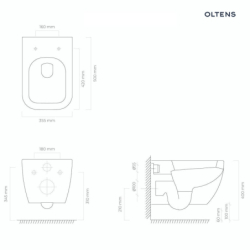 Vernal miska WC wisząca PureRim z powłoką SmartClean biała OLTENS 42502000
