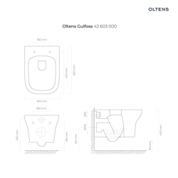 Gulfoss miska WC wisząca z powłoką SmartClean biała OLTENS 42603000