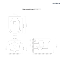 Gulfoss miska WC wisząca PureRim z powłoką SmartClean biała OLTENS 42503000