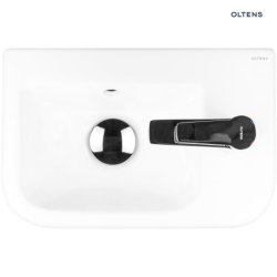 Vernal umywalka 37x24,5 cm wisząca prawa z powłoką SmartClean biała OLTENS 41505000