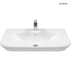 Gulfoss umywalka 80x46 cm nablatowa częściowo wpuszczana z powłoką SmartClean biała OLTENS 41902000