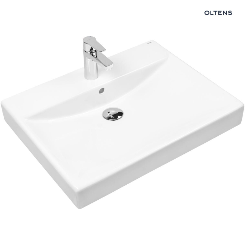 Hofsa umywalka 60x46 cm nablatowa z powłoką SmartClean biała OLTENS 41805000