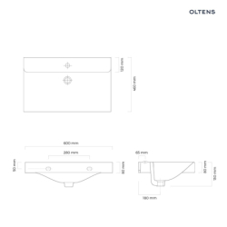 Hofsa umywalka 60x46 cm nablatowa z powłoką SmartClean biała OLTENS 41805000