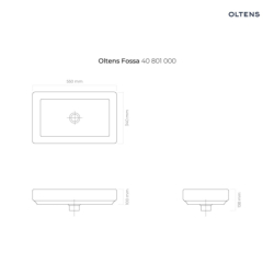 Fossa umywalka 55x34 cm nablatowa prostokątna z powłoką SmartClean biała OLTENS 40801000