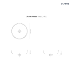 Fossa umywalka 40 cm nablatowa okrągła biała OLTENS 40302000