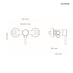 Molle bateria prysznicowa ścienna chrom OLTENS 33000100