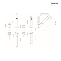 Molle bateria wannowo-prysznicowa kompletna 4-otworowa chrom OLTENS 34200100