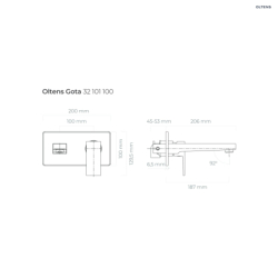 Gota bateria umywalkowa podtynkowa kompletna chrom OLTENS 32101100