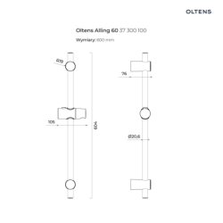 Alling 60 drążek prysznicowy 60 cm chrom OLTENS 37300100