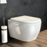 Zestaw Vernal miska WC wisząca PureRim z powłoką SmartClean z deską wolnoopadającą Slim OLTENS 42507000