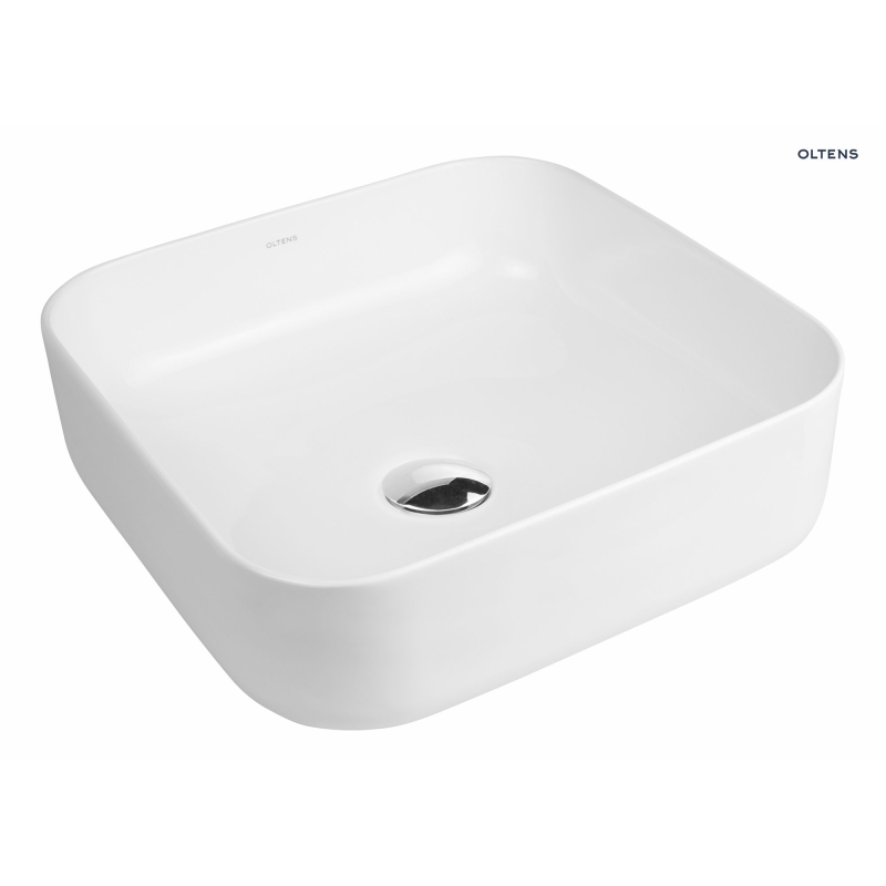 Hadsel umywalka 38,5 cm nablatowa kwadratowa biała OLTENS 40307000
