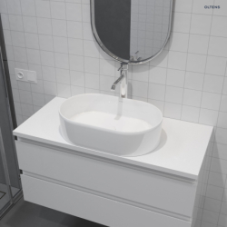 Lom umywalka 55x34 cm nablatowa owalna biała OLTENS 40311000