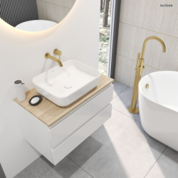 Hadsel umywalka 50x40 cm nablatowa z powłoką SmartClean biała OLTENS 40808000
