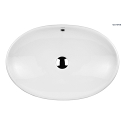Sogne umywalka 63x42 cm nablatowa owalna z powłoką SmartClean biała OLTENS 40810000
