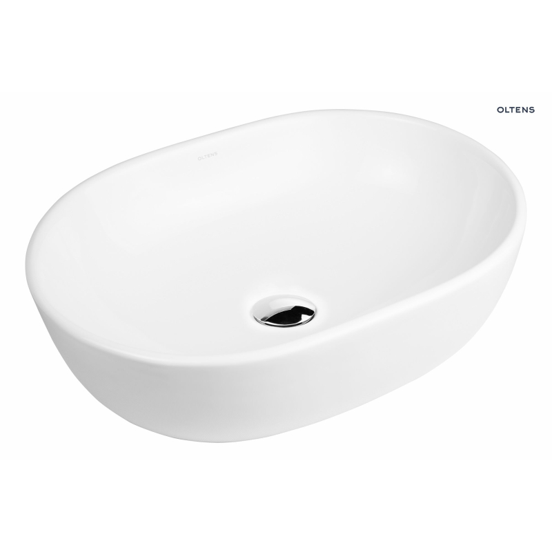 Hamnes umywalka 47,5x34 cm nablatowa owalna z powłoką SmartClean biała OLTENS 40809000