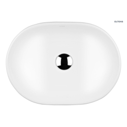 Hamnes umywalka 47,5x34 cm nablatowa owalna z powłoką SmartClean biała OLTENS 40809000
