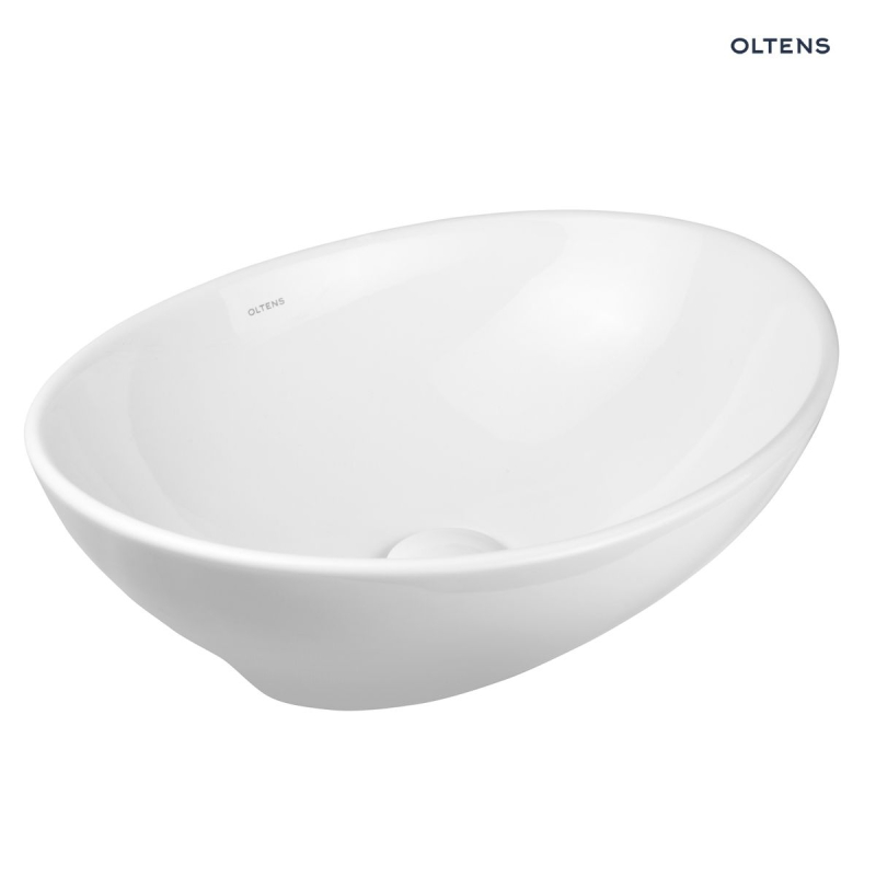 Etne umywalka 40x33 cm nablatowa owalna z powłoką SmartClean biała OLTENS 40813000