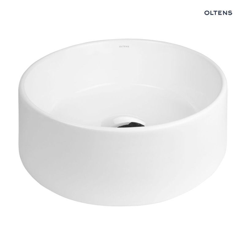 Lagde umywalka 40 cm nablatowa okrągła z powłoką SmartClean biała OLTENS 40816000