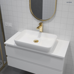 Solberg umywalka 62x41,5 cm nablatowa prostokątna z powłoką SmartClean biała OLTENS 40818000