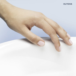 Kjos umywalka 52x46 cm wpuszczana w blat owalna z powłoką SmartClean biała OLTENS 41700000