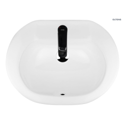 Asta umywalka 55x42 cm wpuszczana w blat owalna z powłoką SmartClean biała OLTENS 41702000