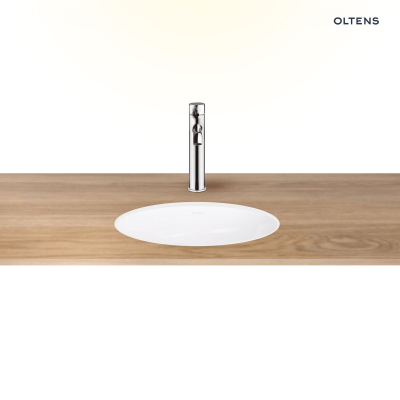Mana umywalka 46x38 cm podblatowa owalna z powłoką SmartClean biała OLTENS 40600000