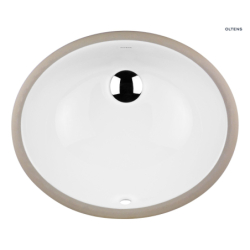 Mana umywalka 46x38 cm podblatowa owalna z powłoką SmartClean biała OLTENS 40600000