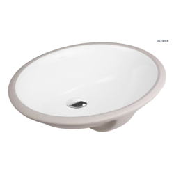 Mana umywalka 46x38 cm podblatowa owalna z powłoką SmartClean biała OLTENS 40600000