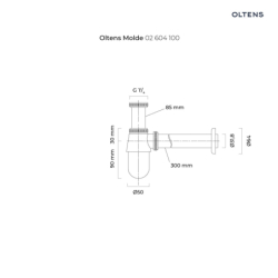 Molde syfon umywalkowy butelkowy mosiężny chrom OLTENS 02604100