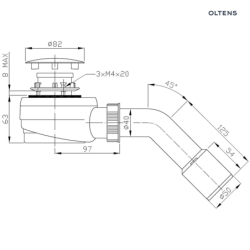 Pite Turbo syfon do brodzika 50 mm plastikowy chrom OLTENS 08003000