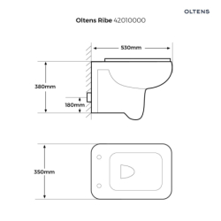 Ribe miska WC wisząca PureRim z deską wolnoopadającą Slim biała OLTENS 42011000