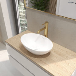 Rovde korek umywalkowy okrągły klik klak bez przelewu G 1 1/4 biały ceramiczny OLTENS 05200000