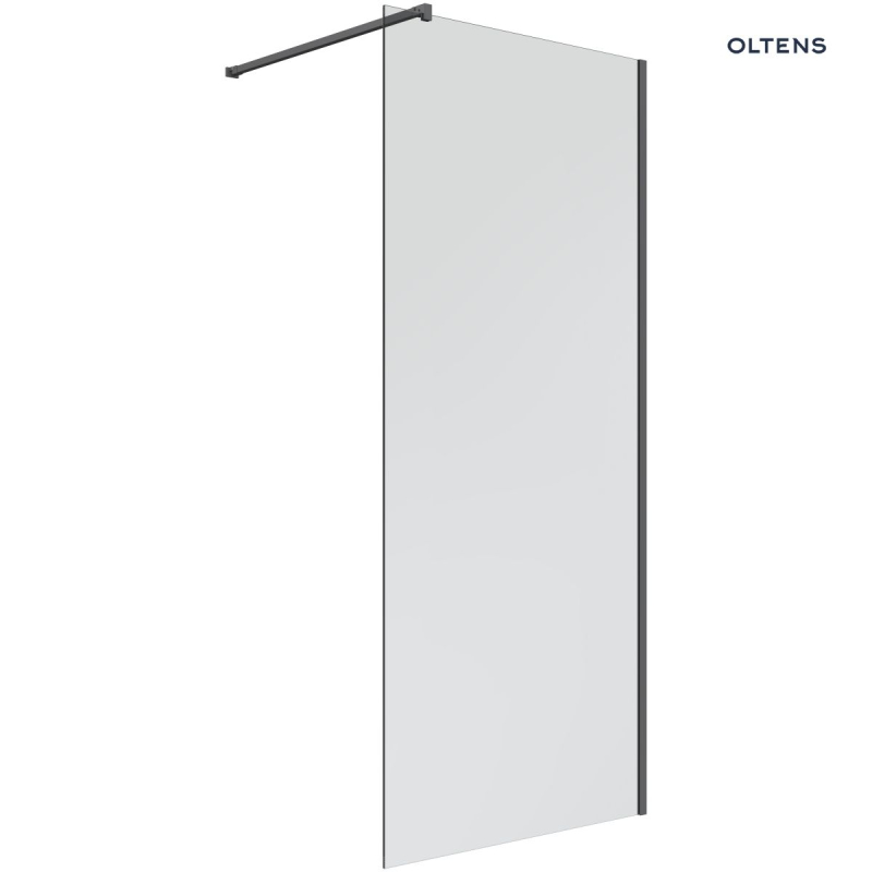 Bo Walk-in ścianka prysznicowa 80 cm czarny mat/szkło przezroczyste OLTENS 22000300