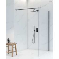 Bo Walk-in ścianka prysznicowa 80 cm czarny mat/szkło przezroczyste OLTENS 22000300