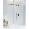 Bo Walk-in ścianka prysznicowa 80 cm czarny mat/szkło przezroczyste OLTENS 22000300