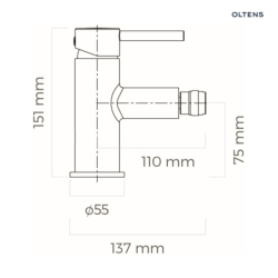 Molle bateria bidetowa stojąca czarny mat OLTENS 31300300