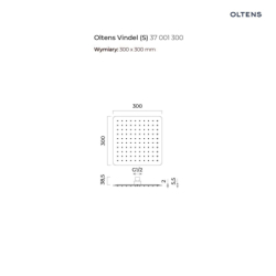 Vindel (S) deszczownica 30 cm kwadratowa czarny mat OLTENS 37001300