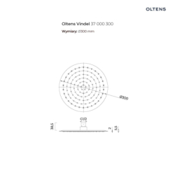 Vindel deszczownica 30 cm okrągła czarny mat OLTENS 37000300