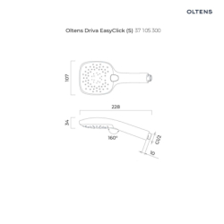 Driva EasyClick (S) słuchawka prysznicowa czarny mat OLTENS 37105300