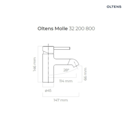 Molle bateria umywalkowa stojąca złoty połysk OLTENS 32200800
