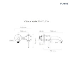 Molle bateria umywalkowa podtynkowa kompletna złoty połysk OLTENS 32600800