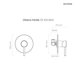 Molle bateria prysznicowa podtynkowa kompletna złoty połysk OLTENS 33100800