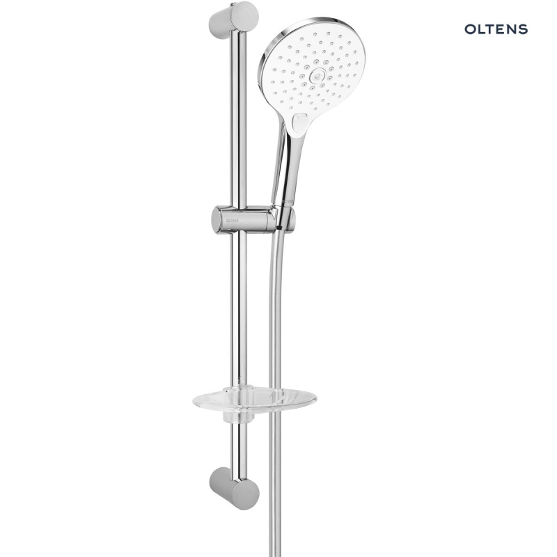 Saxan EasyClick Alling 60 zestaw prysznicowy z mydelniczką chrom/biały OLTENS 36003110